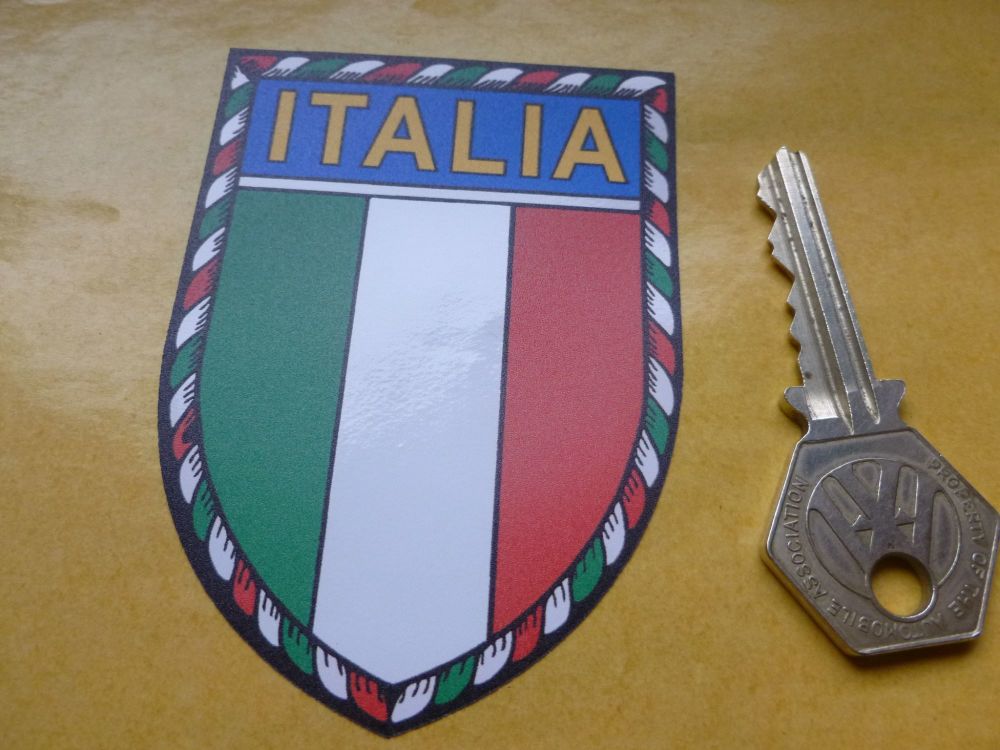 Italia Traditional Rope Edged Shield Style Window or Car Body Sticker. 85mm.