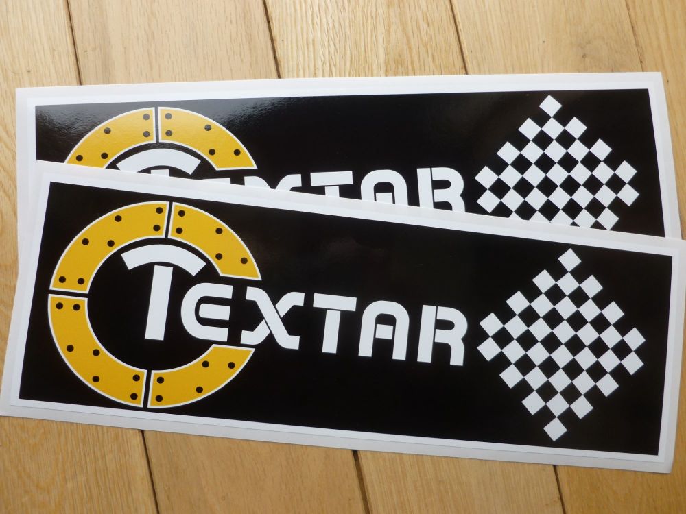 Textar Old Style Brake & Clutch Racing Car Stickers. 12" Pair.