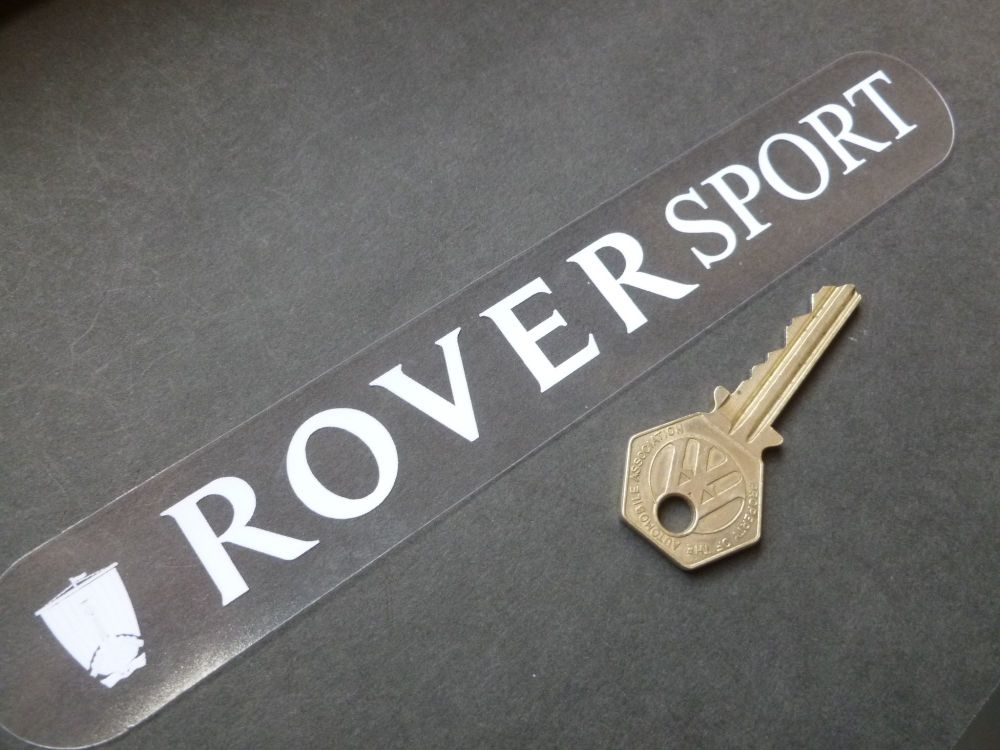 Rover Sport White on Clear Window or Car Body Sticker. 8".