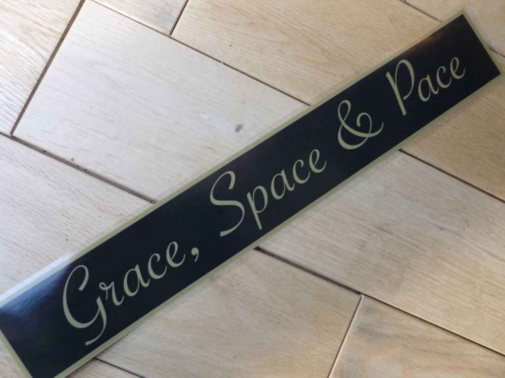 Grace, Space and Pace Jaguar WINDOW Sticker. 13.5