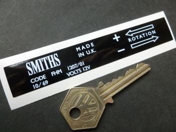 Smiths Heater Label FHM 1207/01 Sticker. 110mm.