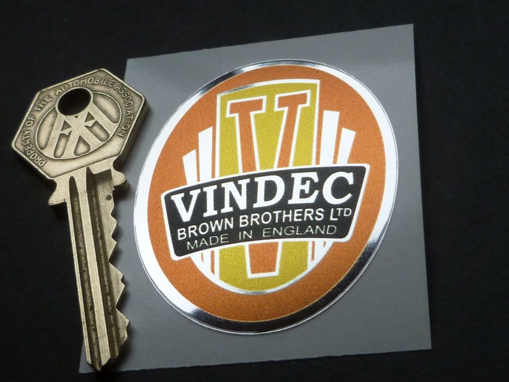 Vindec Bicycle Headstock Orange Style Foil Sticker. 2".