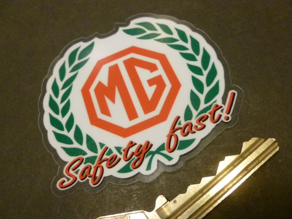 MG Safety Fast Garland Style Window Sticker. 70mm.