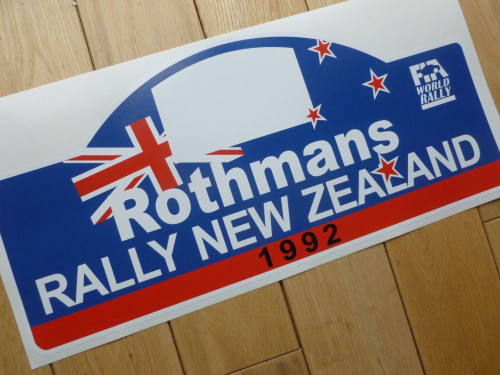 Rally New Zealand 1992 Rally Plate Style Sticker. 16".