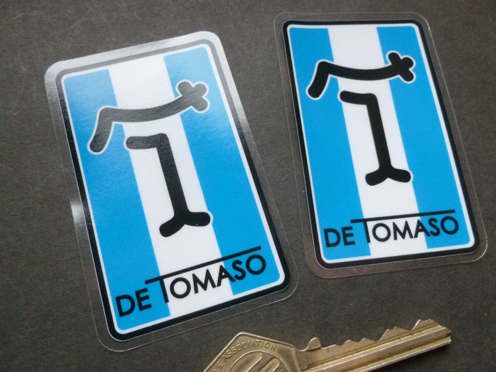 A pair of DeTomaso oblong Window Stickers. 