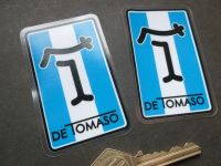 DeTomaso Oblong Window Stickers. 3" Pair.
