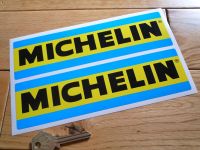 Michelin 70's & 80's Style Blue & Yellow Oblong Stickers. 4