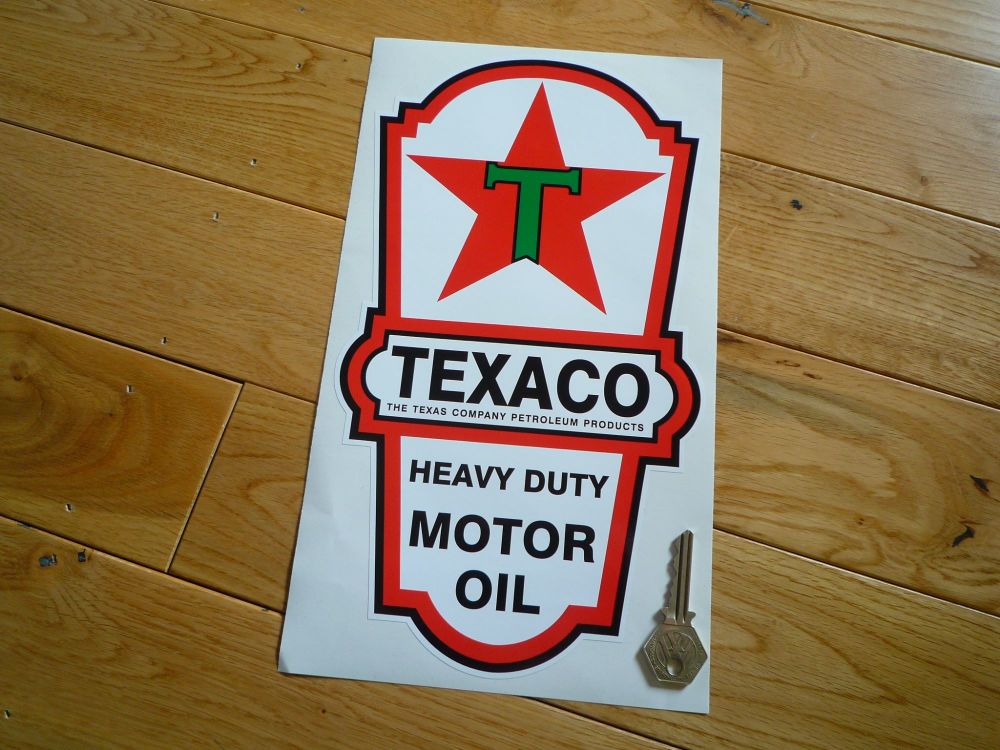 Texaco Motor Oil Dispenser Sticker. 12".