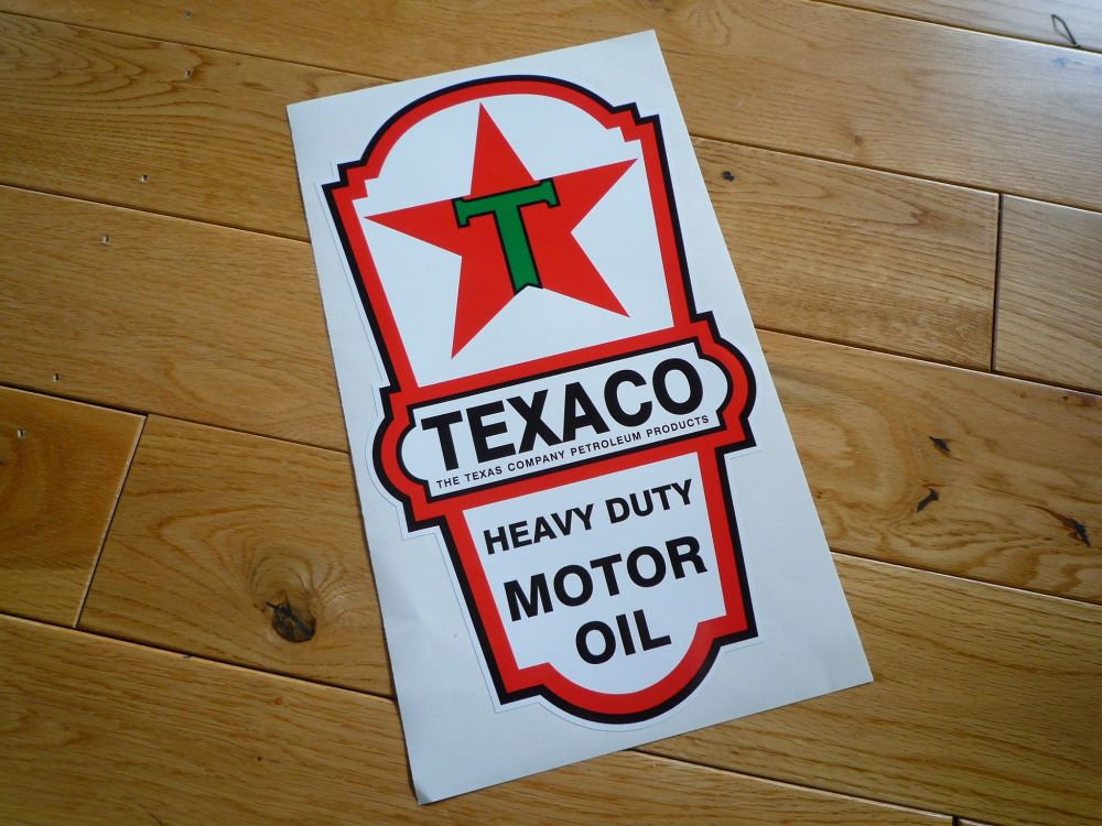 Texaco Motor Oil Dispenser Sticker. 21.5".