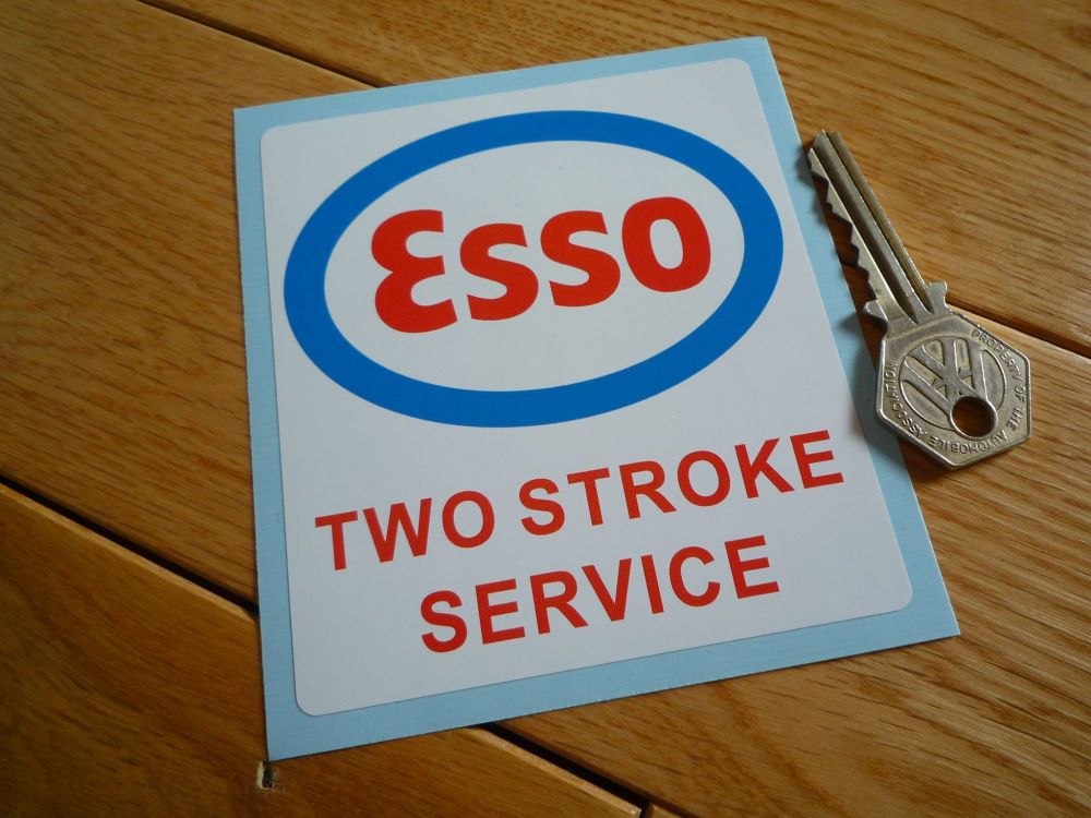 Esso Two Stroke Service Can Style Sticker. 4