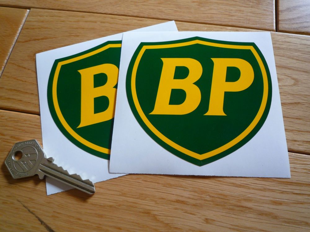 BP Coachline Shield Stickers. 2", 4" or 6" Pair.