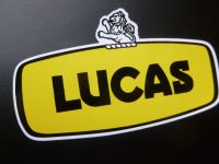 Lucas Yellow and Black Battery Label. 3" or 4.5".