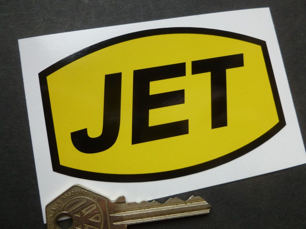 JET Petrol Old Style Barrel Shaped Sticker. 4".