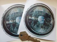 False Faux Spotlamps Driving Headlamps Stickers - 4" or 8" Pair