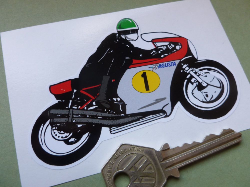 MV Agusta GP Racer Pudding basin Rider Sticker. 4