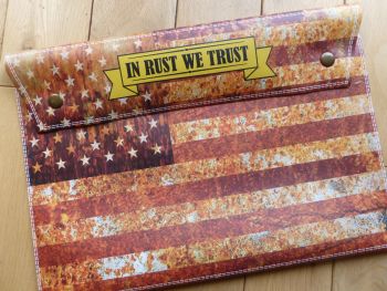 'In Rust We Trust' Stars and Stripes USA Style Document Holder Bag. A4.