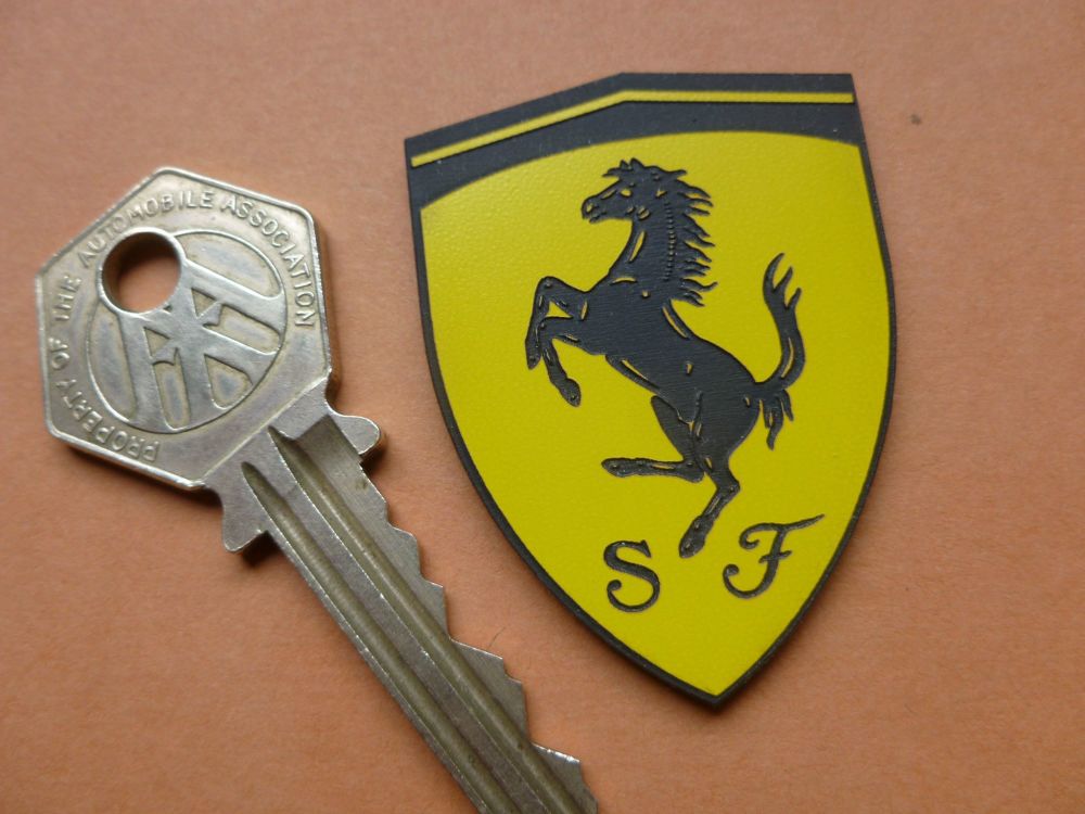 Ferrari Yellow and Black Shield Self Adhesive Car Badge 2"