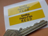 Smiths Petro-Flex REGD Yellow Petrol Pipe Stickers. 2
