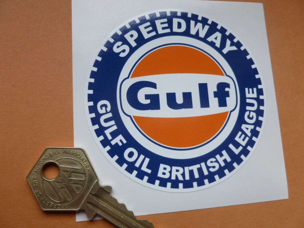 Gulf SPEEDWAY Gulf Oil British League Body or Window Sticker 3