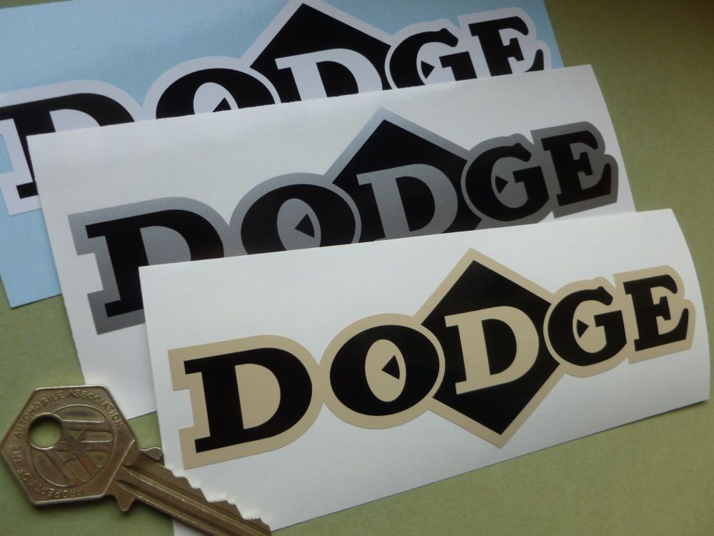 Dodge Diamond Text sticker choice of colours. 6.25