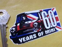 Mini '60 Years of Mini' Union Jack Sticker. 4".