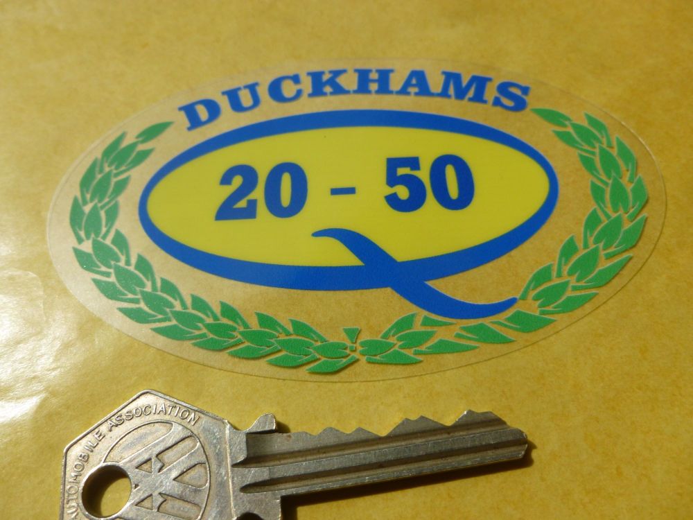Duckhams 'Q' 20-50 Classic Garland & Oval Window Sticker. 4".