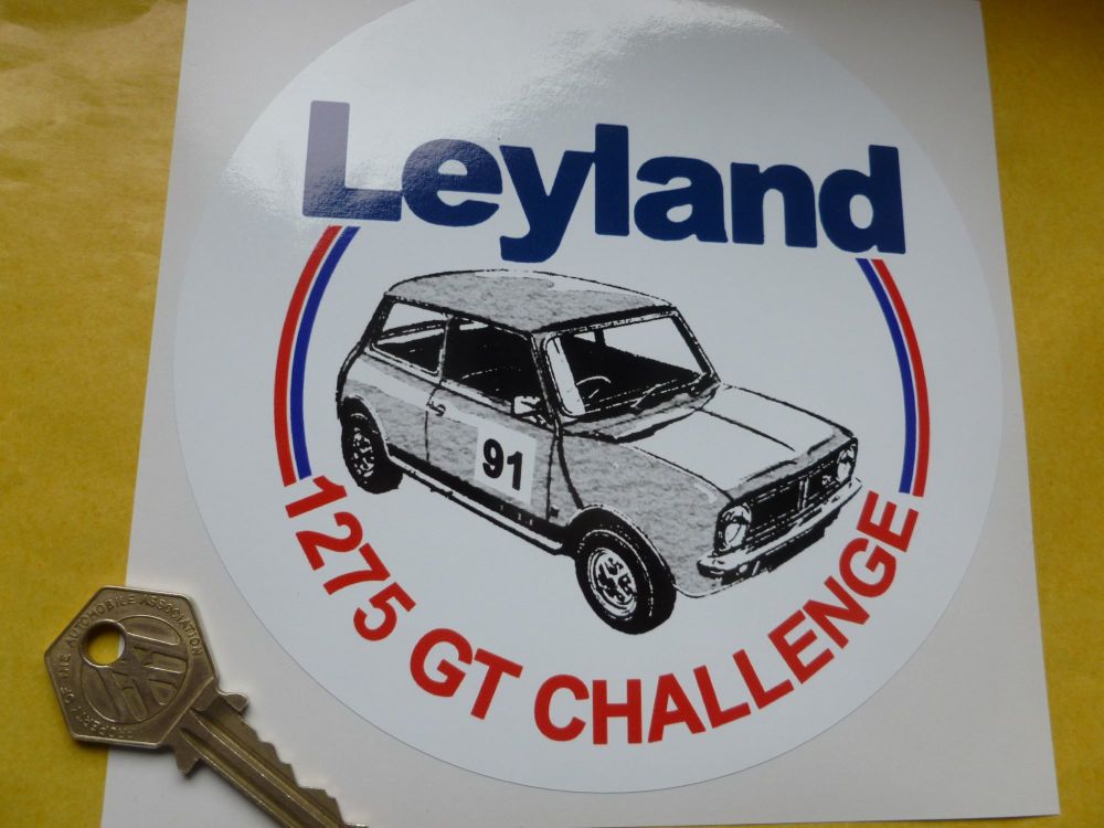 British Leyland Mini Circular 1275 GT Challenge Sticker. 6".