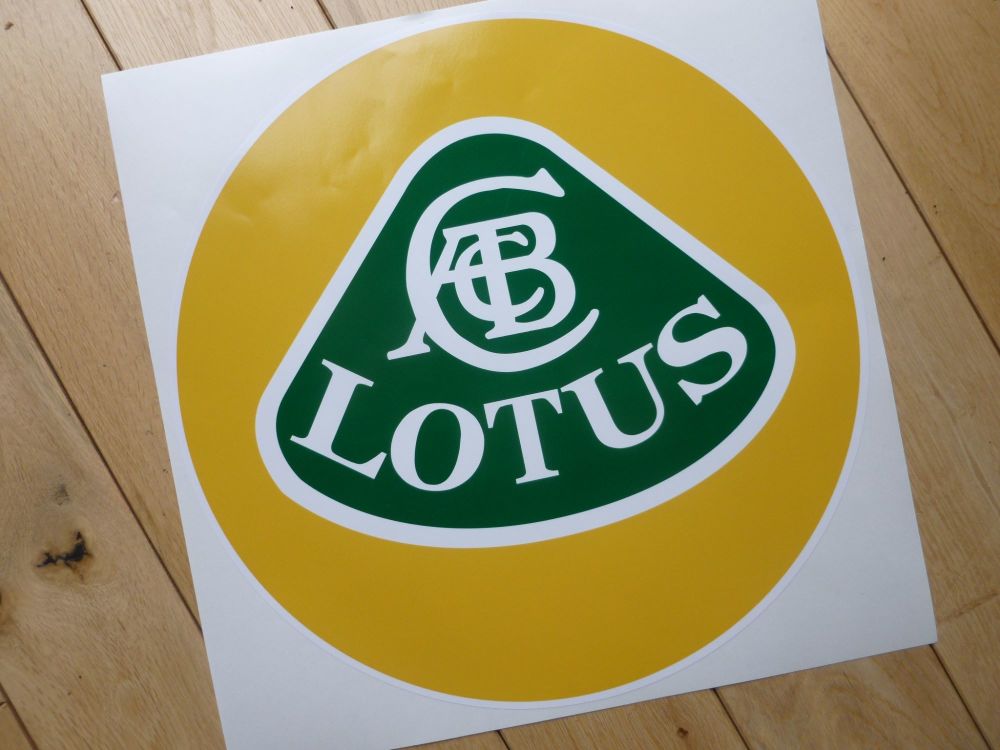 Lotus Yellow, Green, & White Circular Logo Sticker. 12".