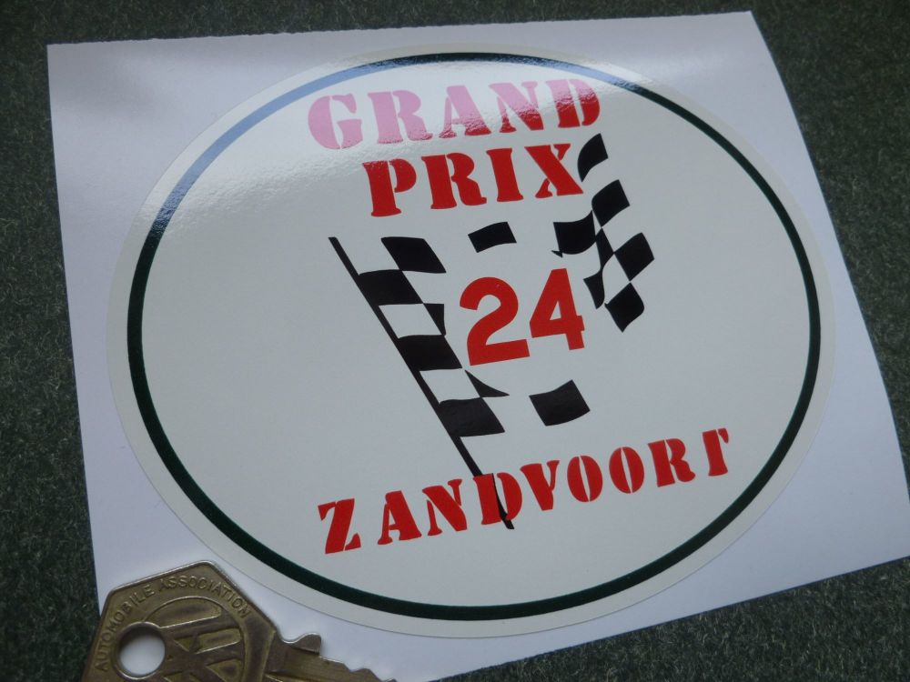 Zandvoort Grand Prix 24 Circuit Oval Window or Car Body Sticker. 120mm.