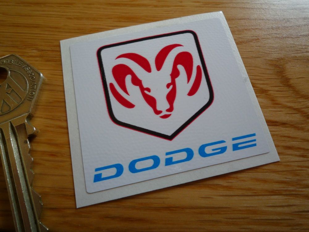 Dodge Logo Square Sticker. 2".