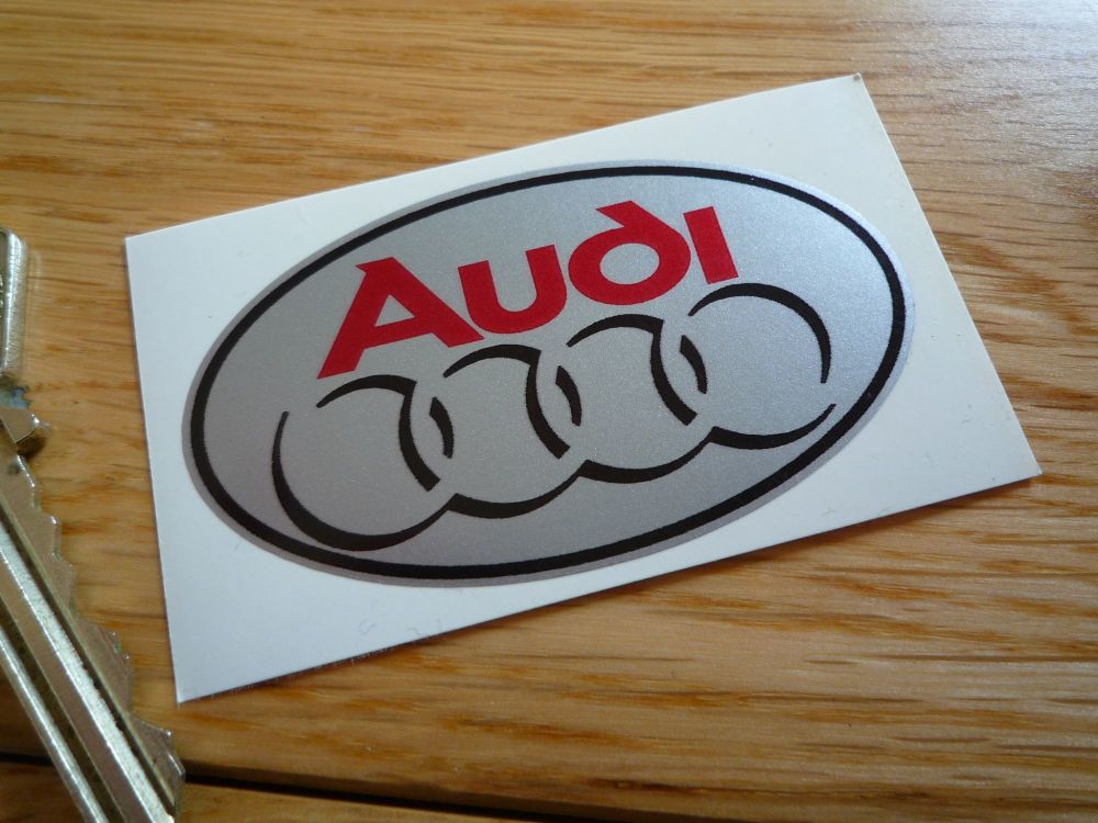 Audi Rings Small Oval Sticker. 2.5