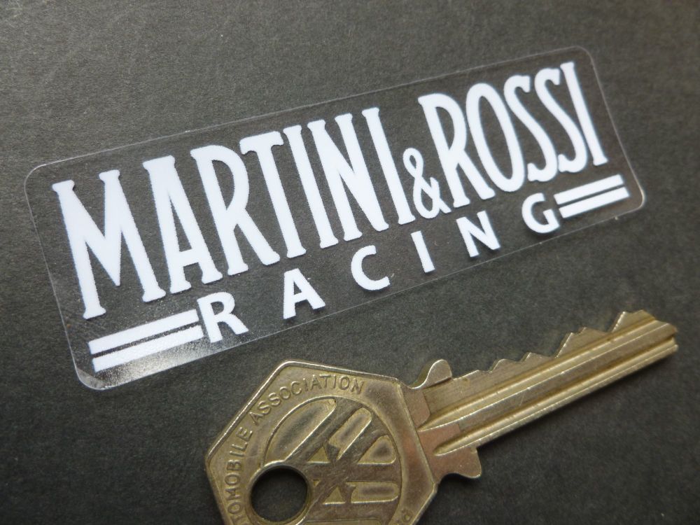 Martini & Rossi Racing White & Clear Window Sticker - 3" or 6"
