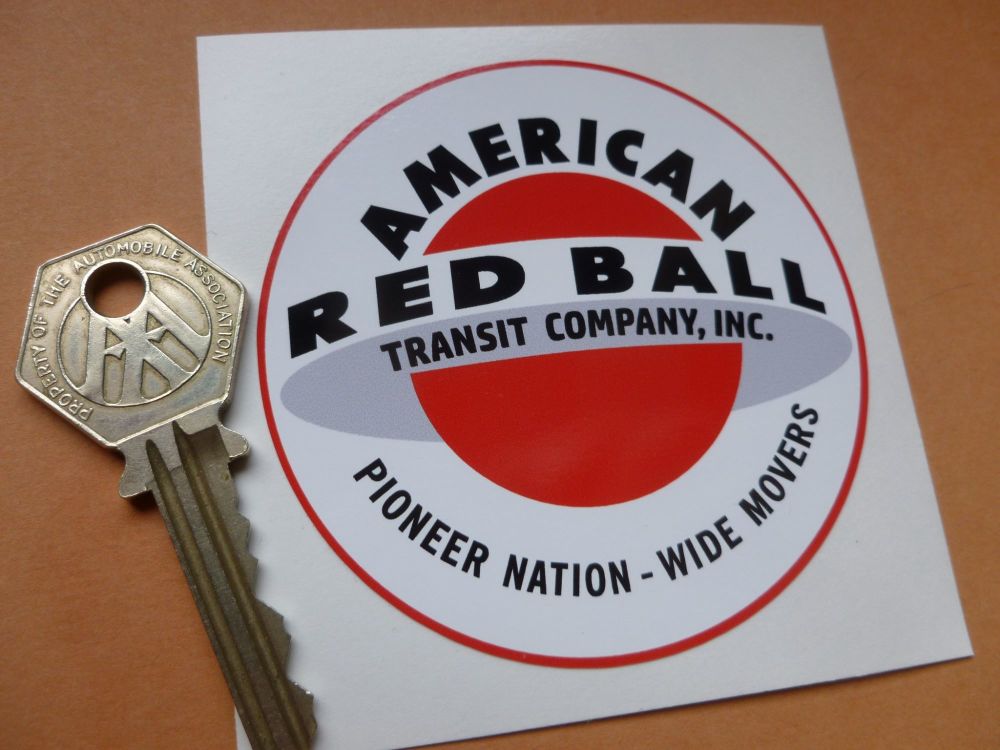 American Red Ball Transit Company Old Style Race Car Sticker. 3".