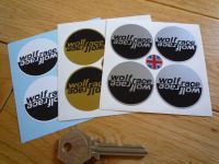 Wolfrace Wheel Centre Style Stickers. Set of 4. 33mm, 38mm, 50mm or 60mm.