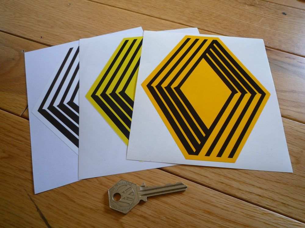 Renault Plain Diamond Stickers. 6" Pair.