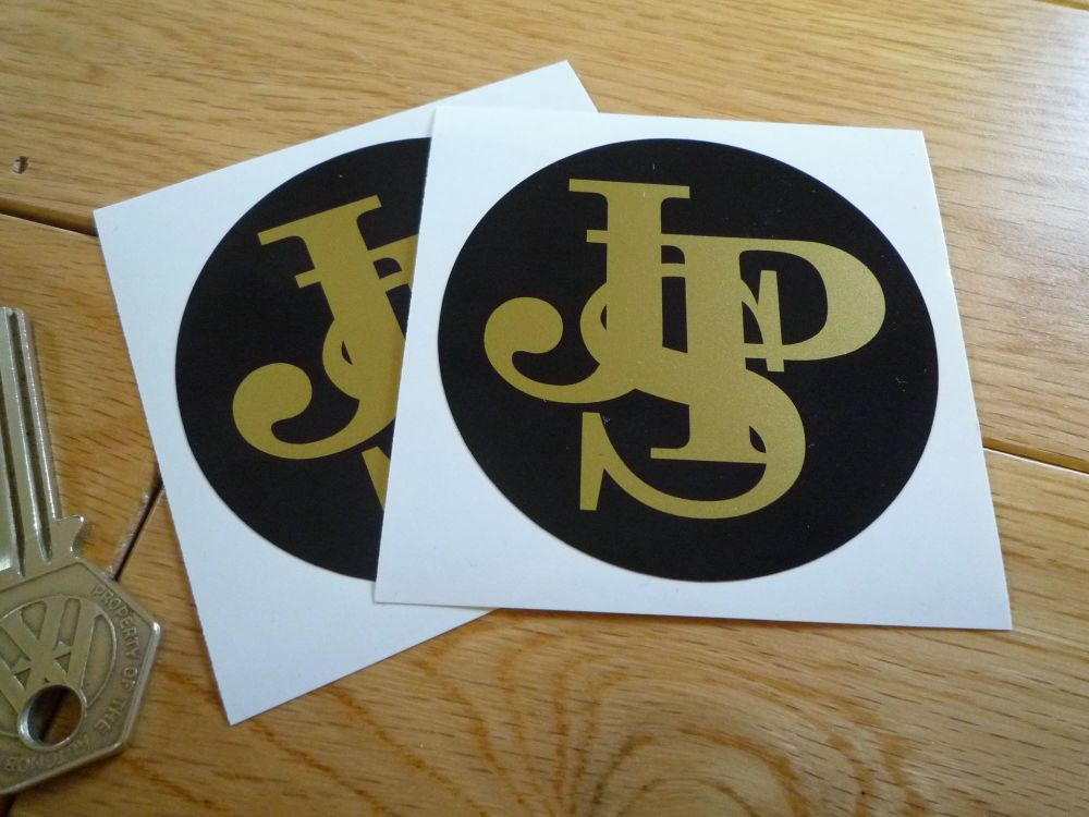 John Player Special Plain Close Cut Circular Logo Stickers. 2.75" Pair.