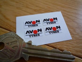 Avon Tyres Small Oblong Stickers. 15mm. Set of 4.