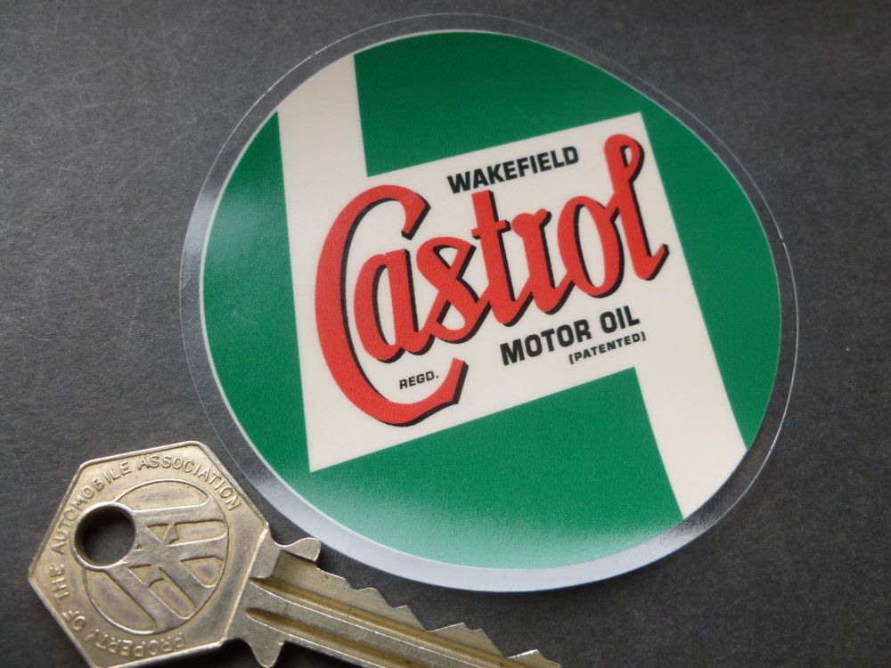 Castrol R Racing Motor Oil Circular window Stickers. 2
