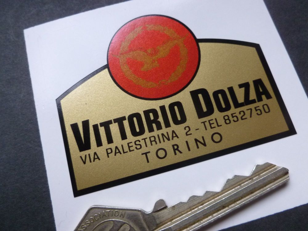 Vittorio Dolza Torino Old Classic Italian Motorcycle Dealers Sticker. 65mm.