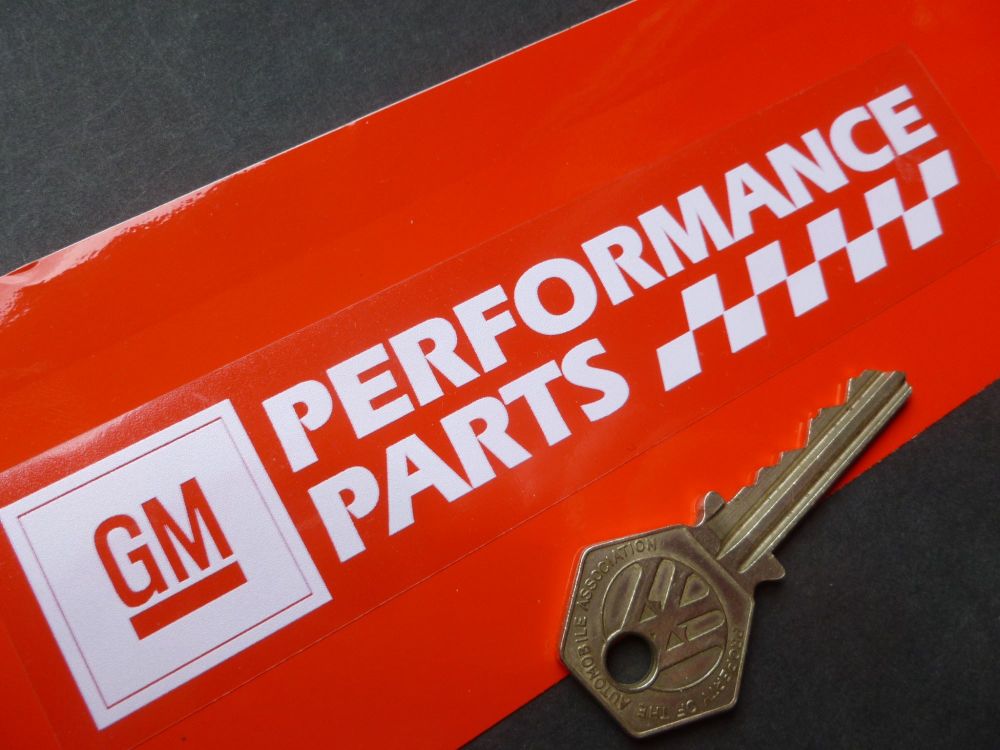GM Performance Parts White & Clear Window Sticker. 6".