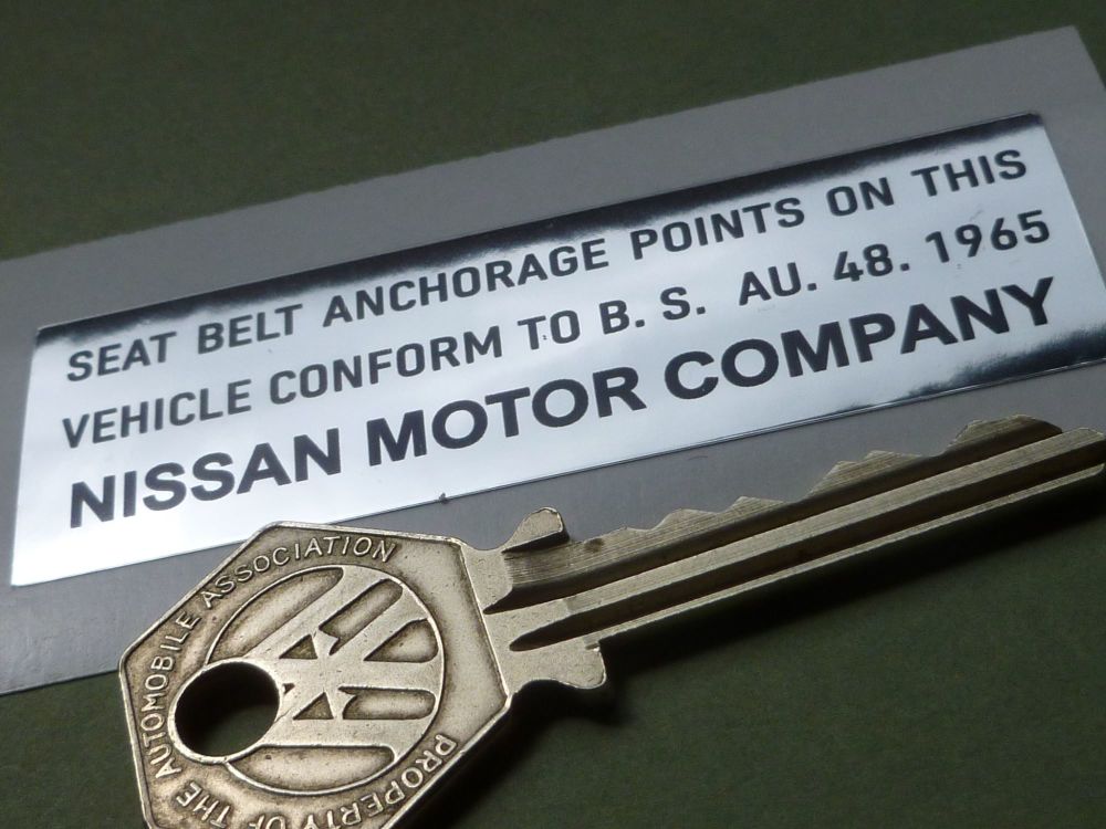 Nissan Datsun Seat Belt anchorage points sticker Sticker. 75mm
