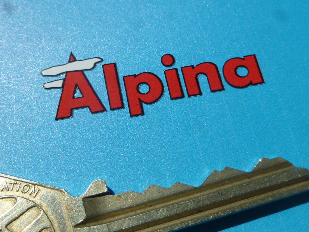 Bultaco Alpina Yellow & Black Cut Text Stickers. 1.5