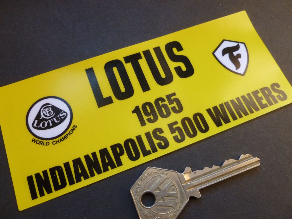 Lotus 1965 Indianapolis 500 Winners Sticker. 6