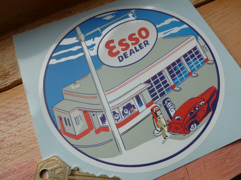 Esso Dealer Forecourt Round Sticker - 6" or 8"