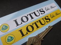 Lotus Colin Chapman Number Plate Dealer Logo Cover Stickers. 5.5" Pair.