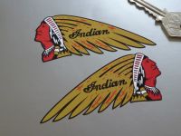 Indian Chief's Head Stickers - Brown - 4" or 6" Pair