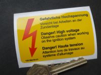 Mercedes Benz 123 584 93 21 Danger High Voltage Underbonnet Warning Sticker. 3