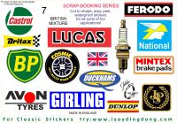 British Classic Racing Range of Scrapbooking Stickers Small Scale Labels. Set of 16. Set #7.