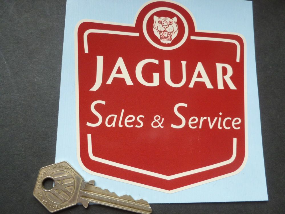 Jaguar Sales & Service Sticker. 4.25".