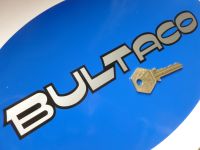 Bultaco Silver & Gloss Black Cut Text Stickers 9" Pair